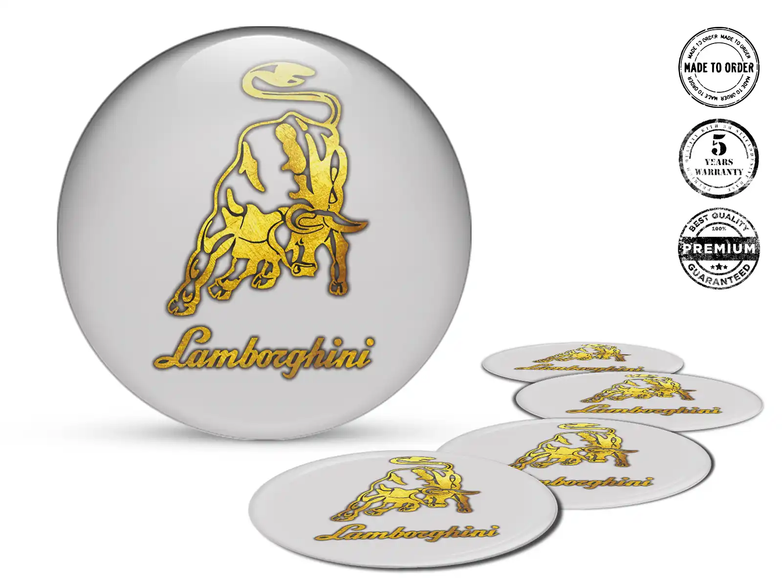 Lamborghini Gewölbtes Label Logo Premium Silikon-Sticker